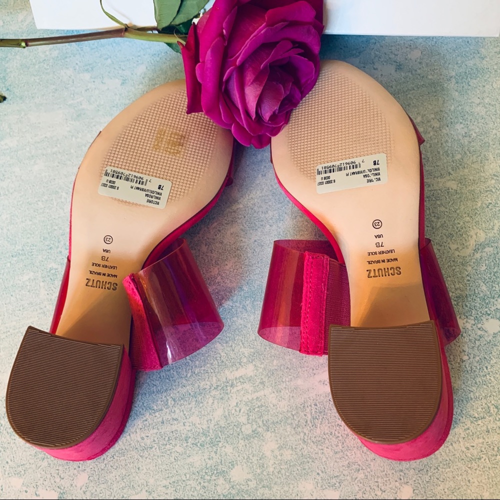 SCHUTZ NWT Chunky Heel Sandal Vinyl Straps - Picture 4 of 11